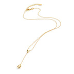 Y-Collier Silber gelb vergoldet Tropfen 40-44 cm verstellbar