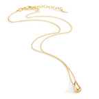 Collier Silber gelb vergoldet Tropfen 40-44 cm verstellbar
