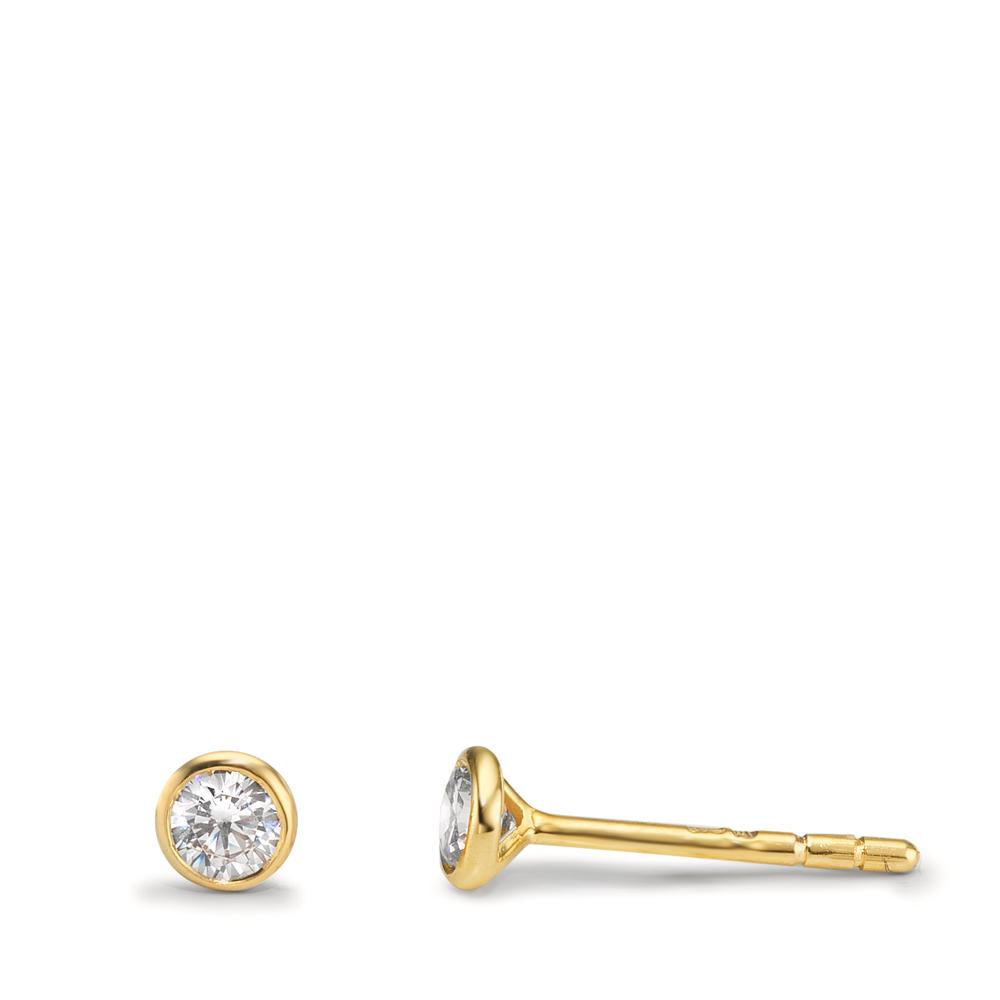Ohrstecker 375/9 K Gelbgold Zirkonia 2 Steine Ø3.8 mm
