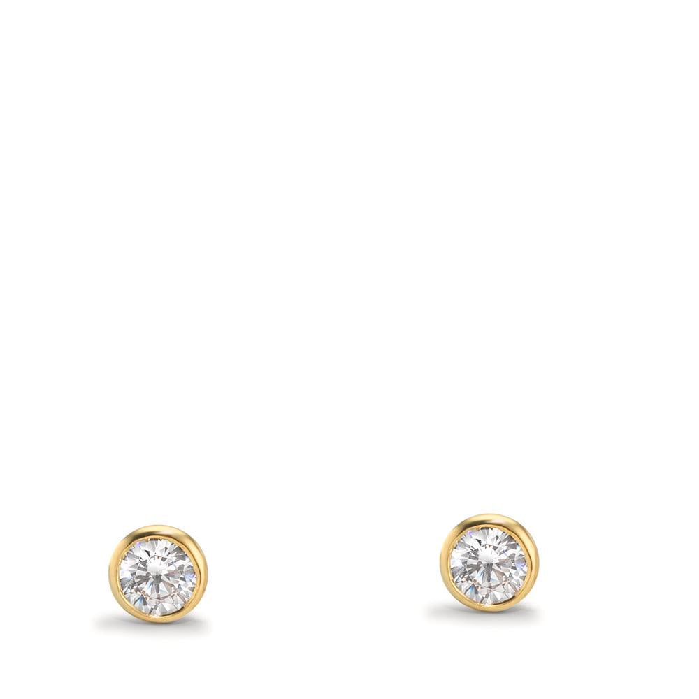 Ohrstecker 375/9 K Gelbgold Zirkonia 2 Steine Ø3.8 mm