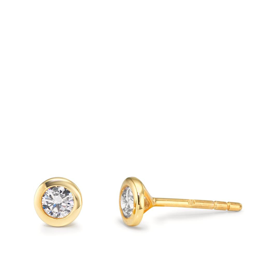 Ohrstecker 375/9 K Gelbgold Zirkonia 2 Steine Ø5 mm
