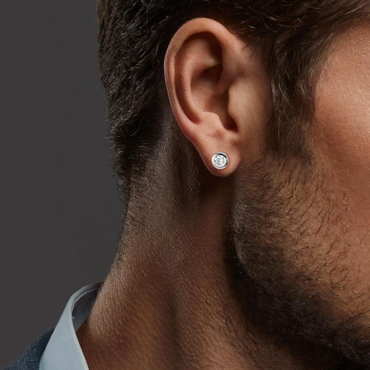 Ohrstecker 375/9 K Weissgold Zirkonia 2 Steine Ø5 mm