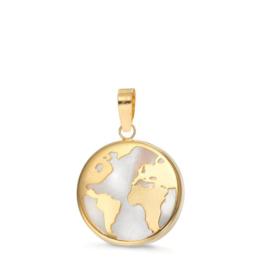 Pendentif Or jaune 18K nacre Globe Ø12 mm