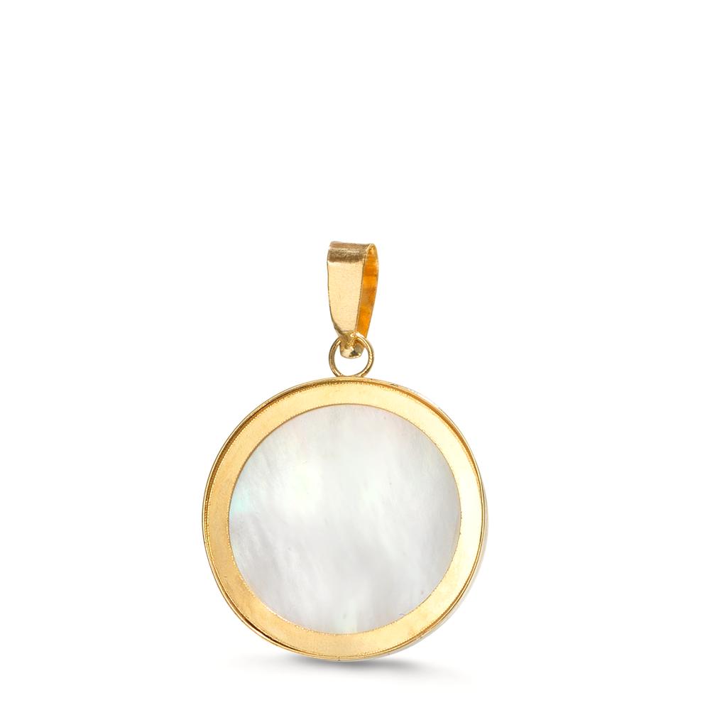 Anhänger 750/18 K Gelbgold Perlmutt Weltkugel Ø12 mm
