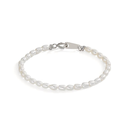 Bracciale Argento rodiato Perla coltivata d'acqua dolce, 2.5 mm 11.5 cm