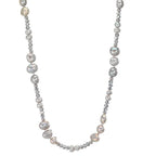 Collana Acciaio inossidabile Cristallo Grigio Perla coltivata d'acqua dolce Grigio 90 cm