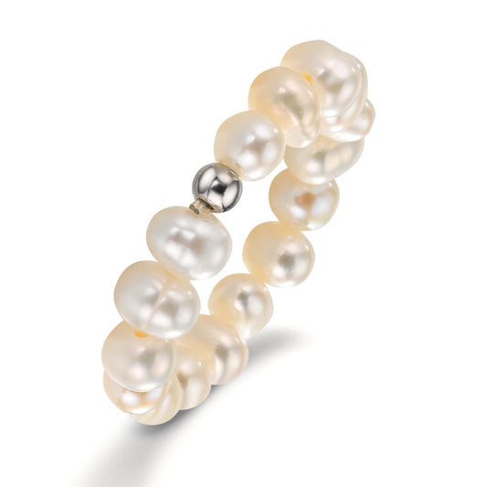 Anello Acciaio inossidabile Perla coltivata d'acqua dolce, 4.5 mm