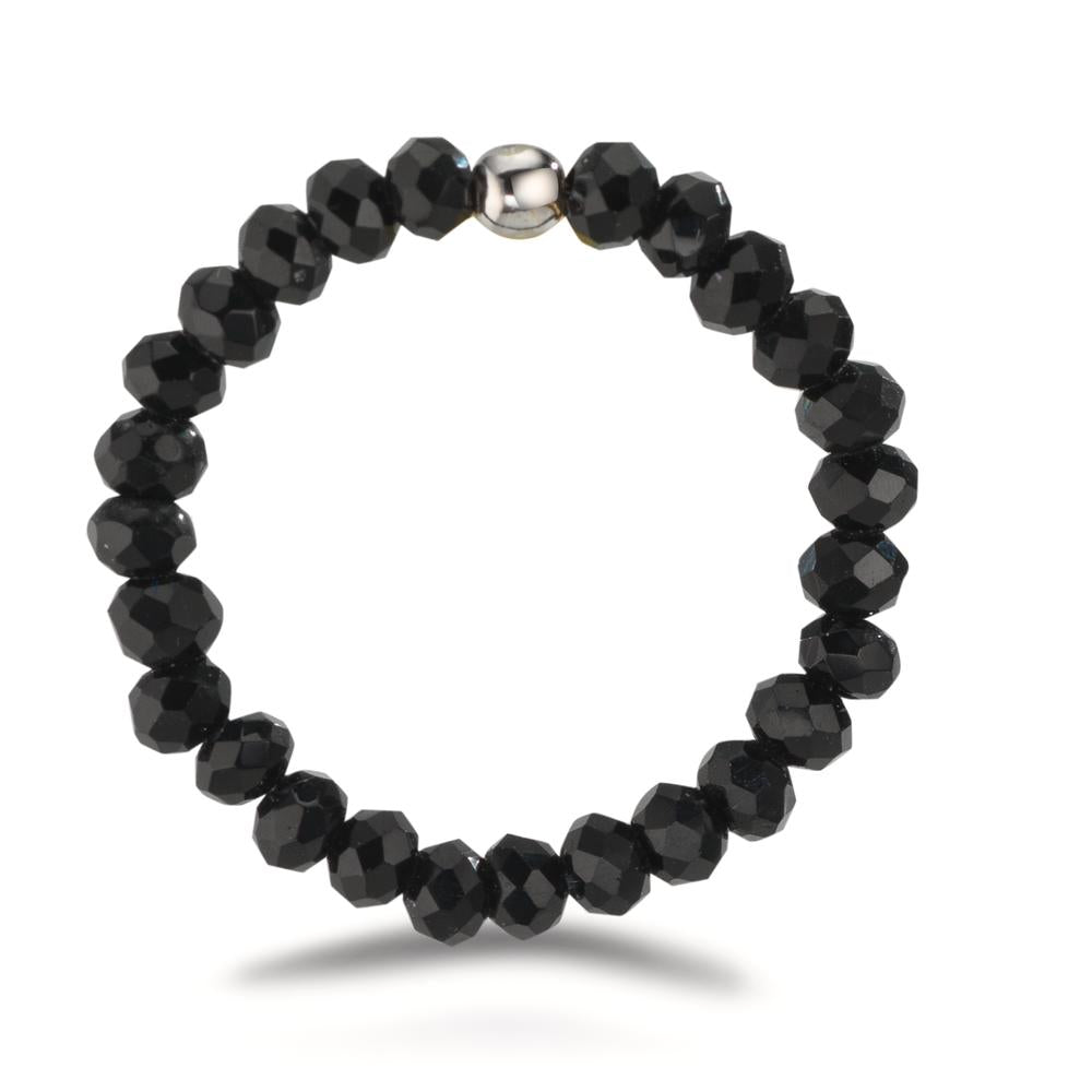 Anello Acciaio inossidabile Cristallo nero, 3 mm