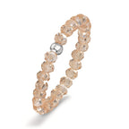 Anello Acciaio inossidabile Cristallo Champagne, 3 mm