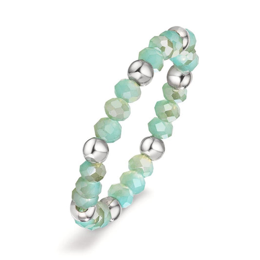 Fingerring Edelstahl Kristall türkis, 3 mm