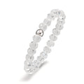 Fingerring Edelstahl Kristall weiss, 3 mm