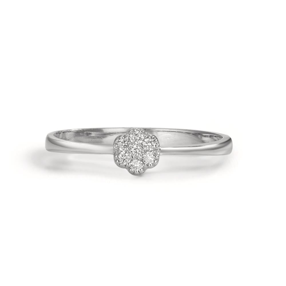 Bague Or blanc 18K Diamant 0.06 ct, 7 Pierres, w-si