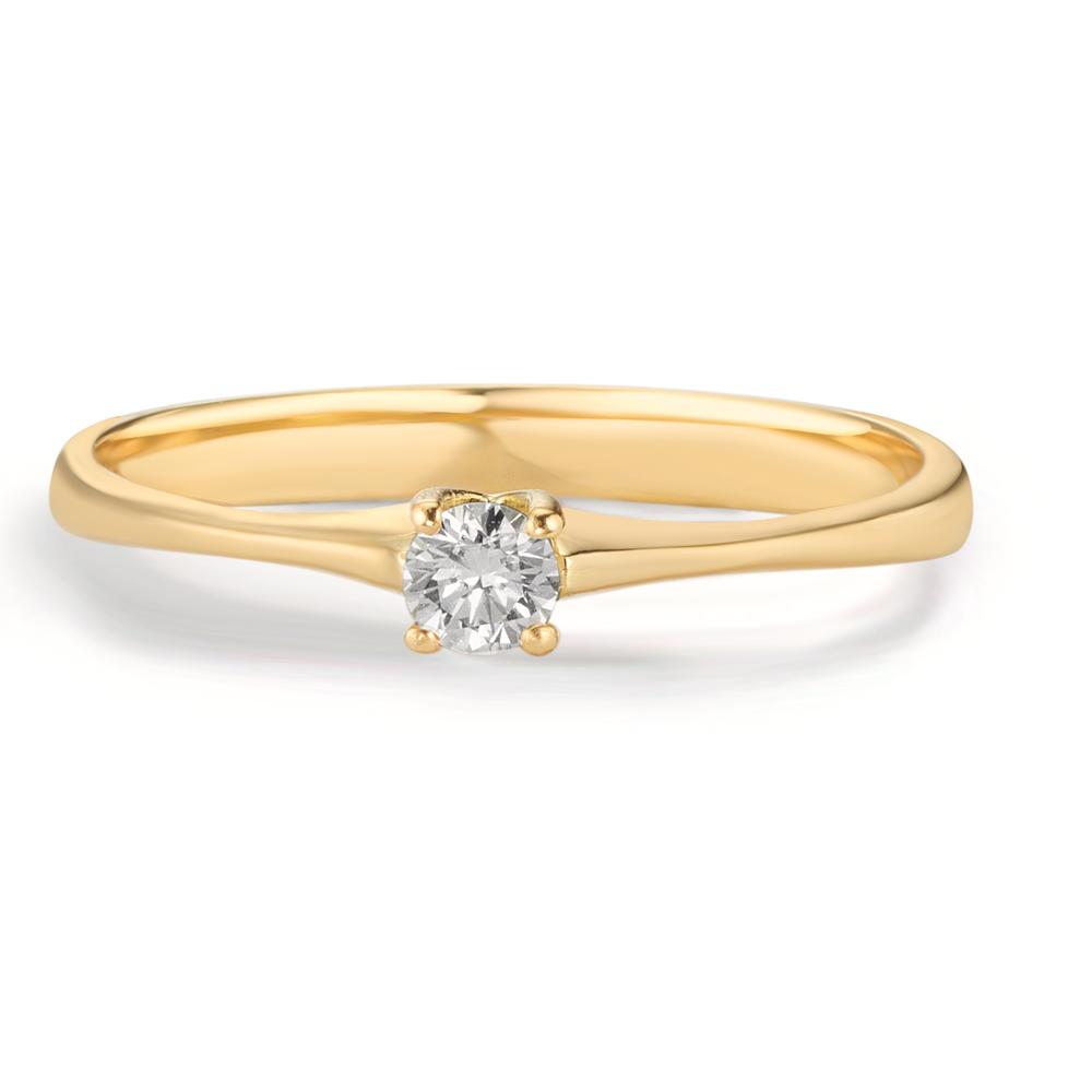 Bague solitaire Or jaune 18K Diamant 0.09 ct, w-si