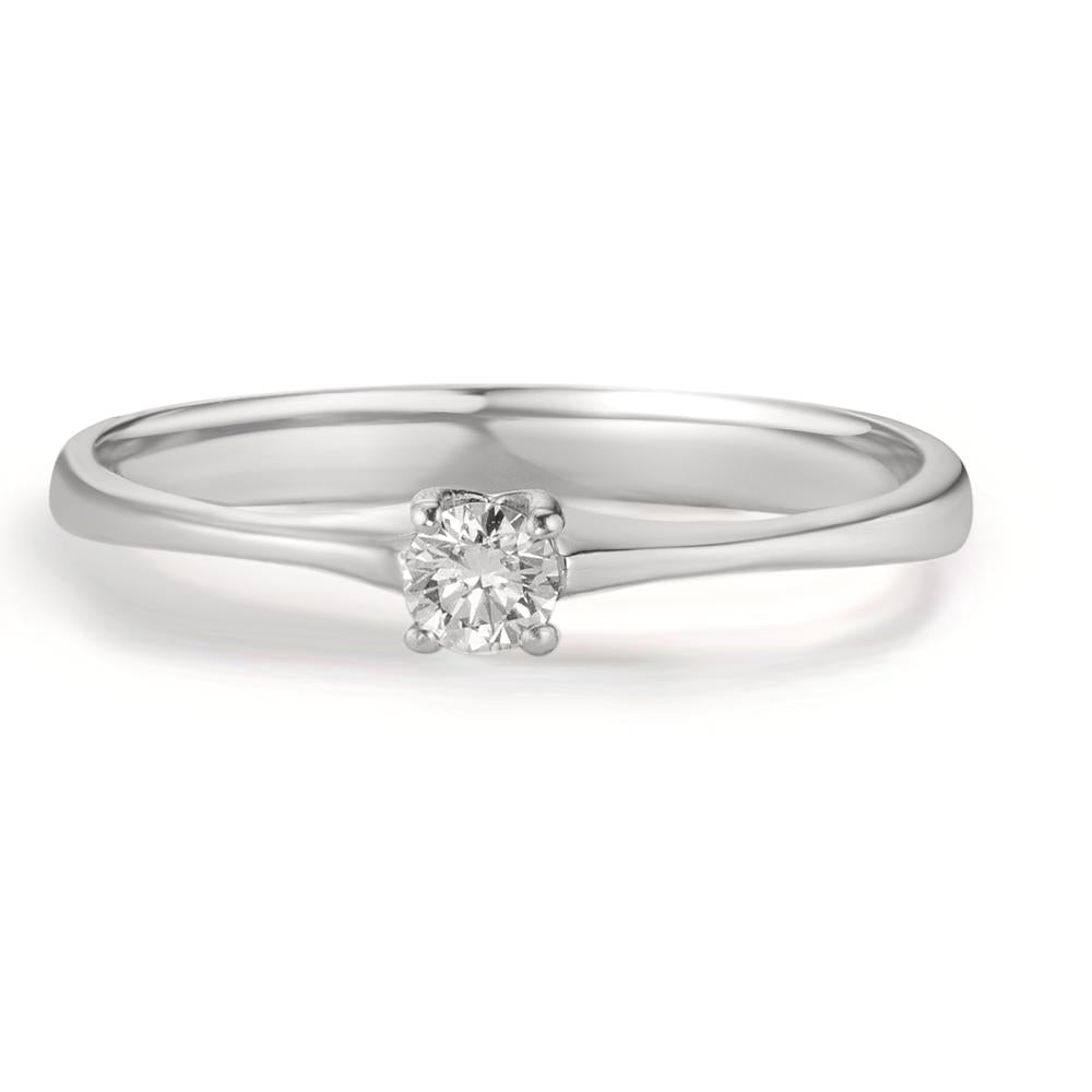 Bague solitaire Or blanc 18K Diamant 0.09 ct, w-si