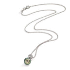 Collana Argento Zirconia rodiato Perla di Tahiti 8-9 mm 45 cm