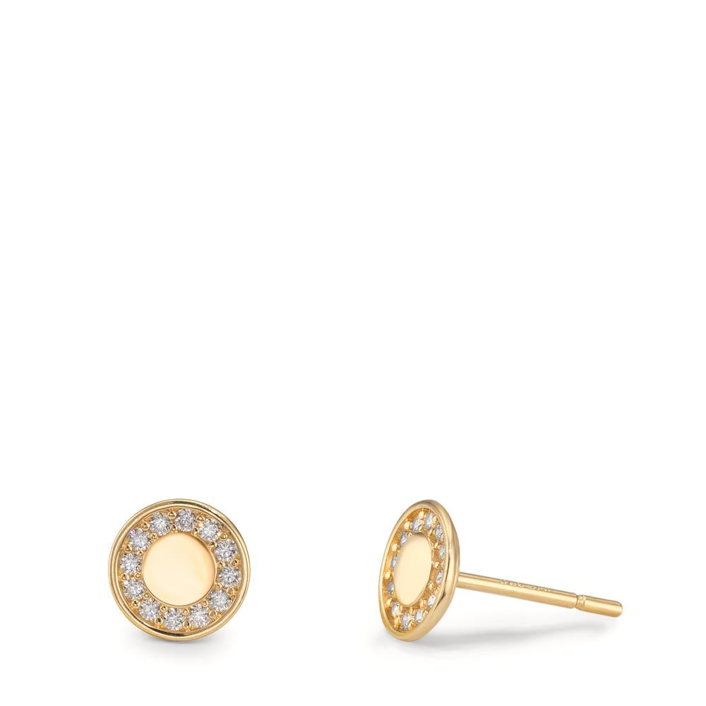 Ohrstecker 375/9 K Gelbgold Zirkonia Ø6 mm
