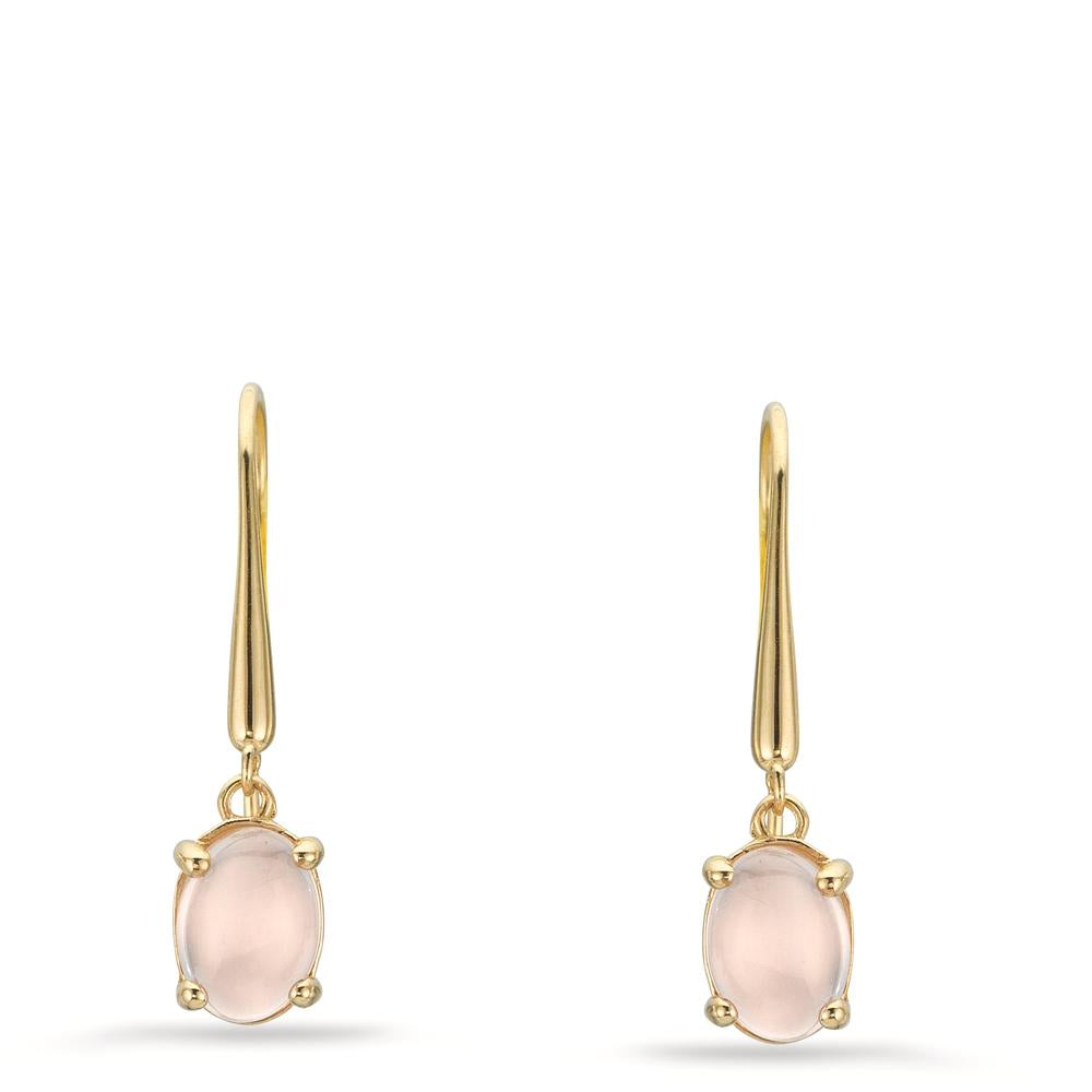 Orecchini Oro giallo 375/9K Quarzo rosa, 2 pietra