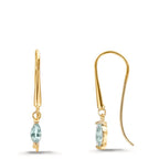 Orecchini Oro giallo 375/9K Topazio Azzurro, 2 pietra