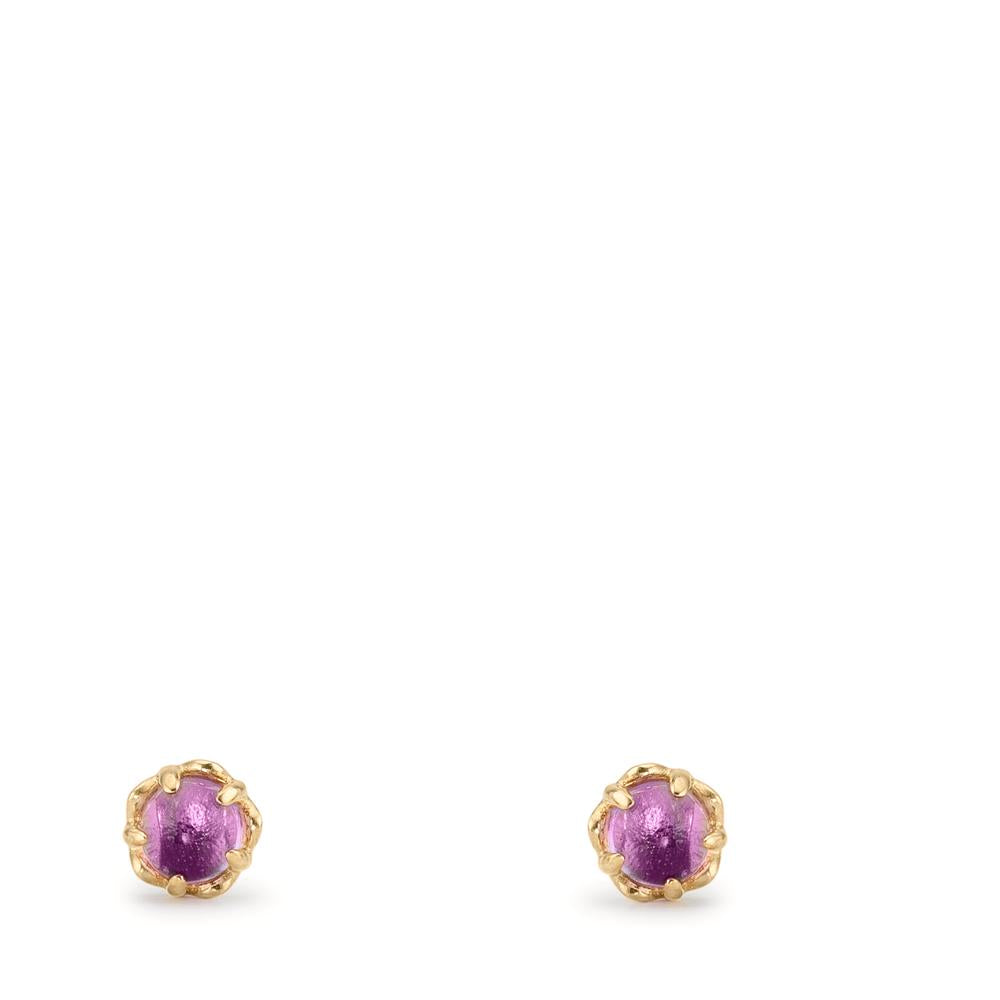 Ohrstecker 375/9 K Gelbgold Amethyst 2 Steine Ø4 mm