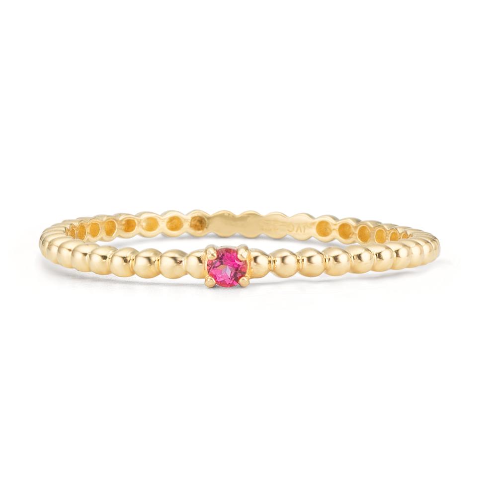 Fingerring 375/9 K Gelbgold Topas pink
