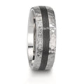 Anello del partner Acciaio inossidabile, Carbonio Zirconia bianco, 6 pietra