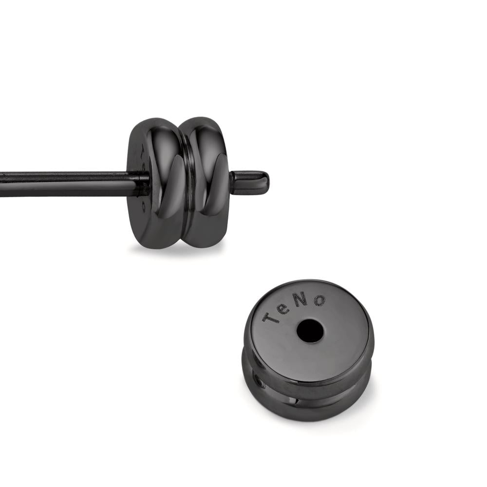 Orecchini a bottone 1 pz Acciaio inossidabile nero rivestimento IP Stella alpina Ø8 mm