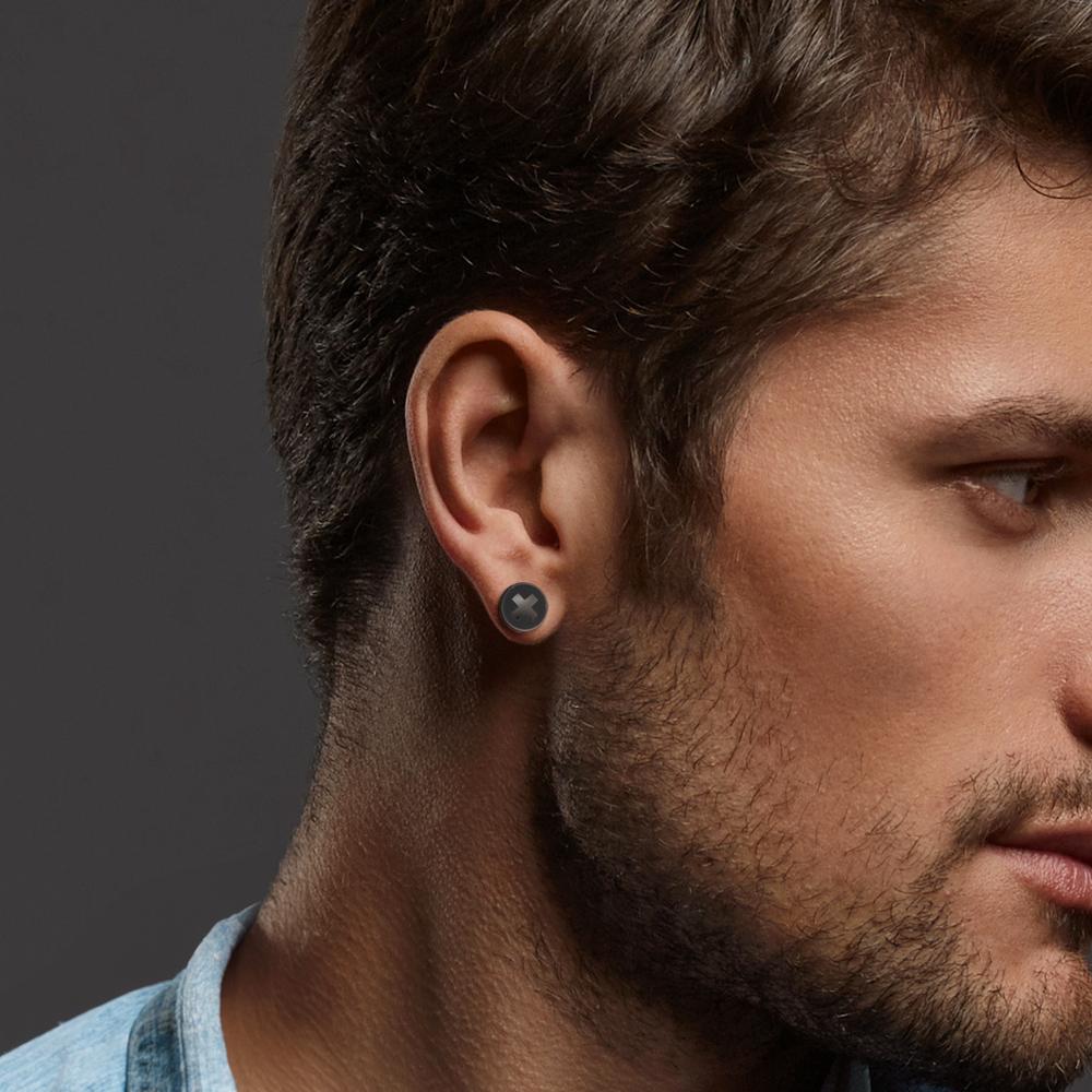 Clous d'oreille à l'unité Acier inoxydable noir PVD Ø8 mm