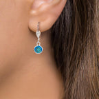 Ohrhänger antiallergisch Kristall blau, 2 Steine, 6 mm