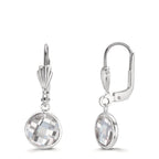 Ohrhänger antiallergisch Zirkonia weiss, 2 Steine, 8 mm