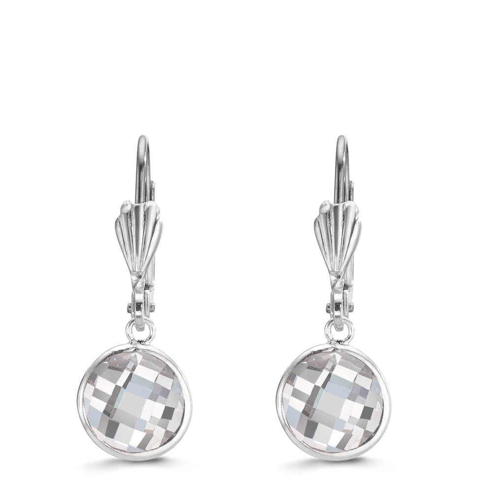 Ohrhänger antiallergisch Zirkonia weiss, 2 Steine, 8 mm
