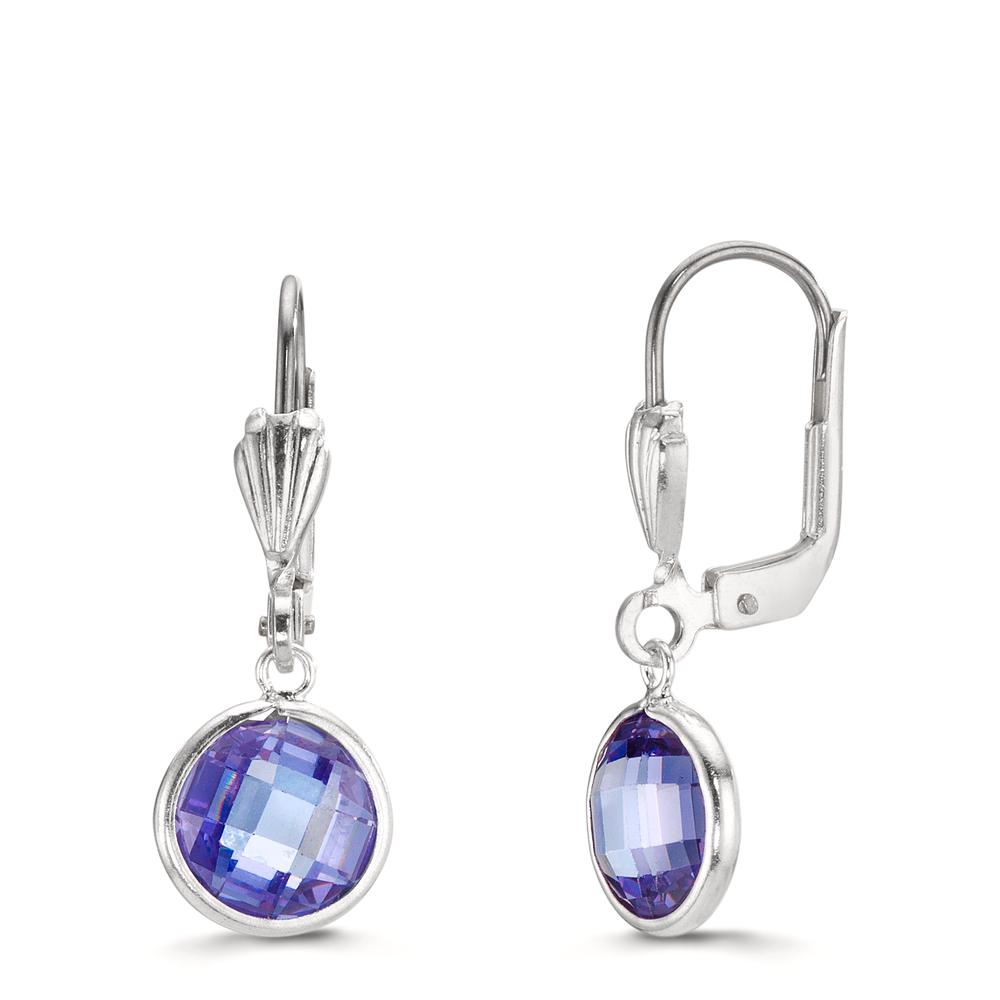 Ohrhänger antiallergisch Zirkonia violett, 2 Steine, 8 mm