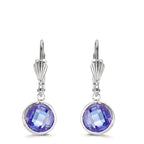 Ohrhänger antiallergisch Zirkonia violett, 2 Steine, 8 mm