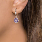 Ohrhänger antiallergisch Zirkonia violett, 2 Steine, 8 mm