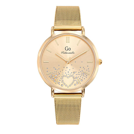 Orologio Acciaio inossidabile, Metallo Cristallo giallo rivestimento IP Cuore Ø34 mm