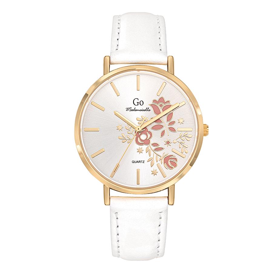 Uhr Edelstahl, Metall gelb IP beschichtet Rose Ø36 mm