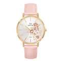 Uhr Edelstahl, Metall gelb IP beschichtet Rose Ø36 mm