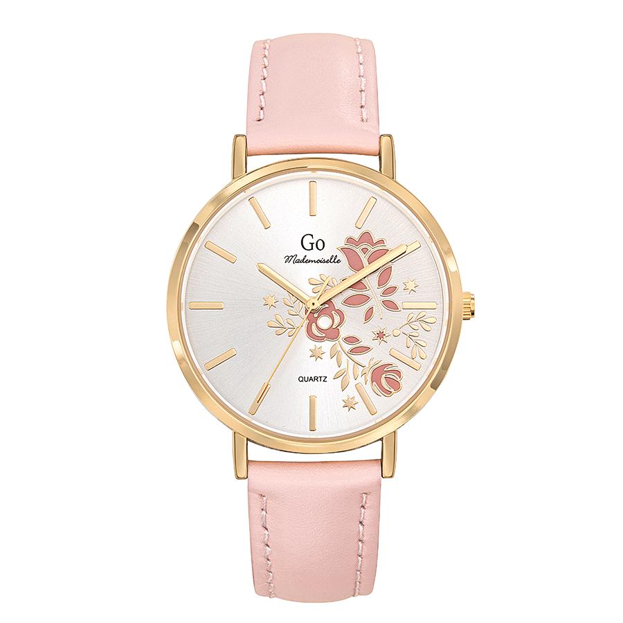 Uhr Edelstahl, Metall gelb IP beschichtet Rose Ø36 mm