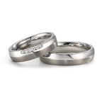 Anello del partner Acciaio inossidabile, Titanio Diamante 0.09 ct, 6 pietra, w-si
