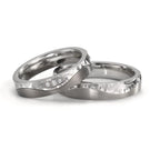 Partnerring Edelstahl, Titan Diamant 0.045 ct, 3 Steine, w-si