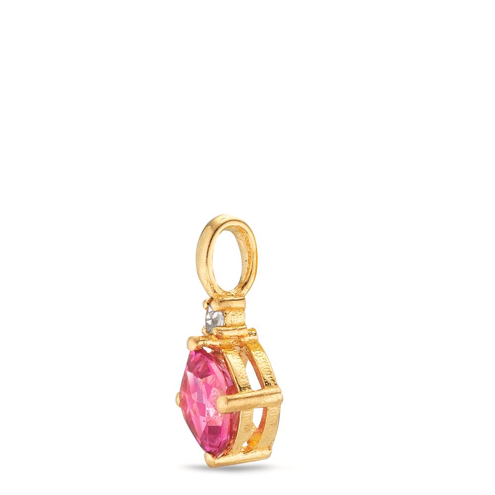 Anhänger 750/18 K Gelbgold Topas pink, Topas weiss Ø6.5 mm