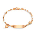 Bracciale con incisione Oro rosso 750/18 carati Cuore 12-14 cm