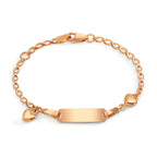 Bracciale con incisione Oro rosso 750/18 carati Cuore 12-14 cm