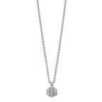 Collier Silber Zirkonia 7 Steine rhodiniert Blume 38 cm