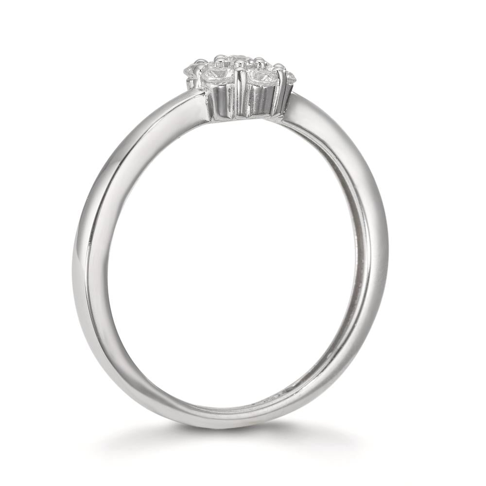 Fingerring Silber Zirkonia 7 Steine rhodiniert
