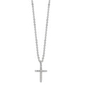 Collana Argento Zirconia 16 pietra rodiato Croce 38-42 cm