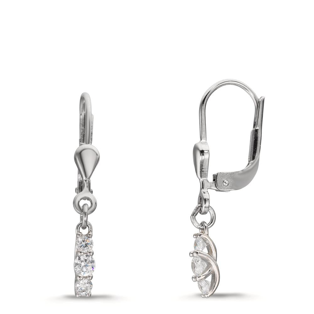 Orecchini Argento Zirconia 6 pietra rodiato