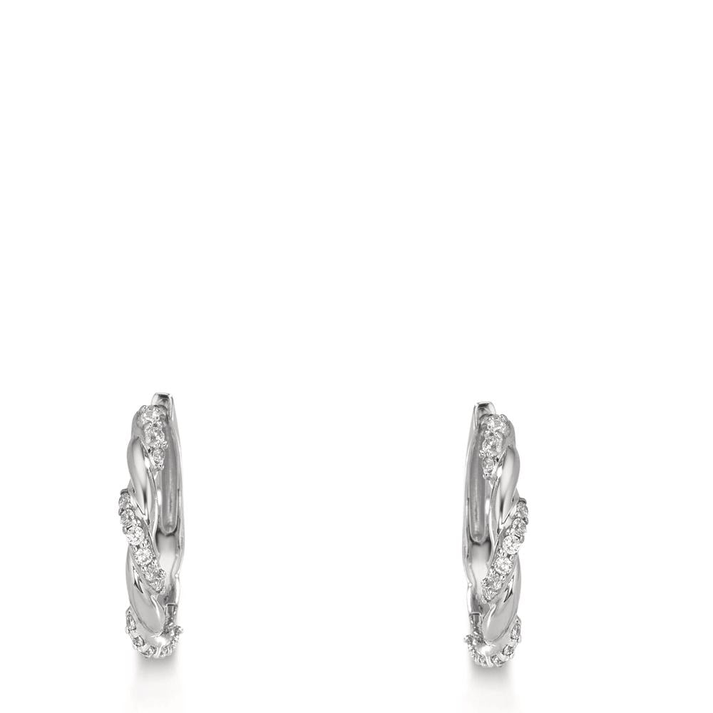 Orecchini circolari Argento Zirconia 26 pietra rodiato