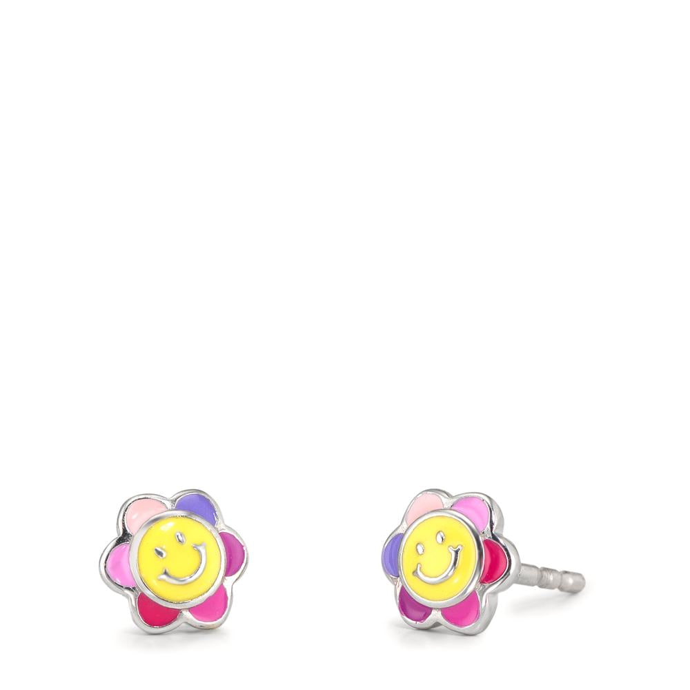 Orecchini a bottone Argento rodiato Ø6 mm