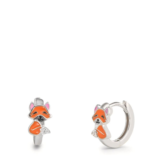 Orecchini circolari Argento rodiato Volpe