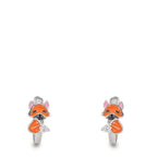 Orecchini circolari Argento rodiato Volpe